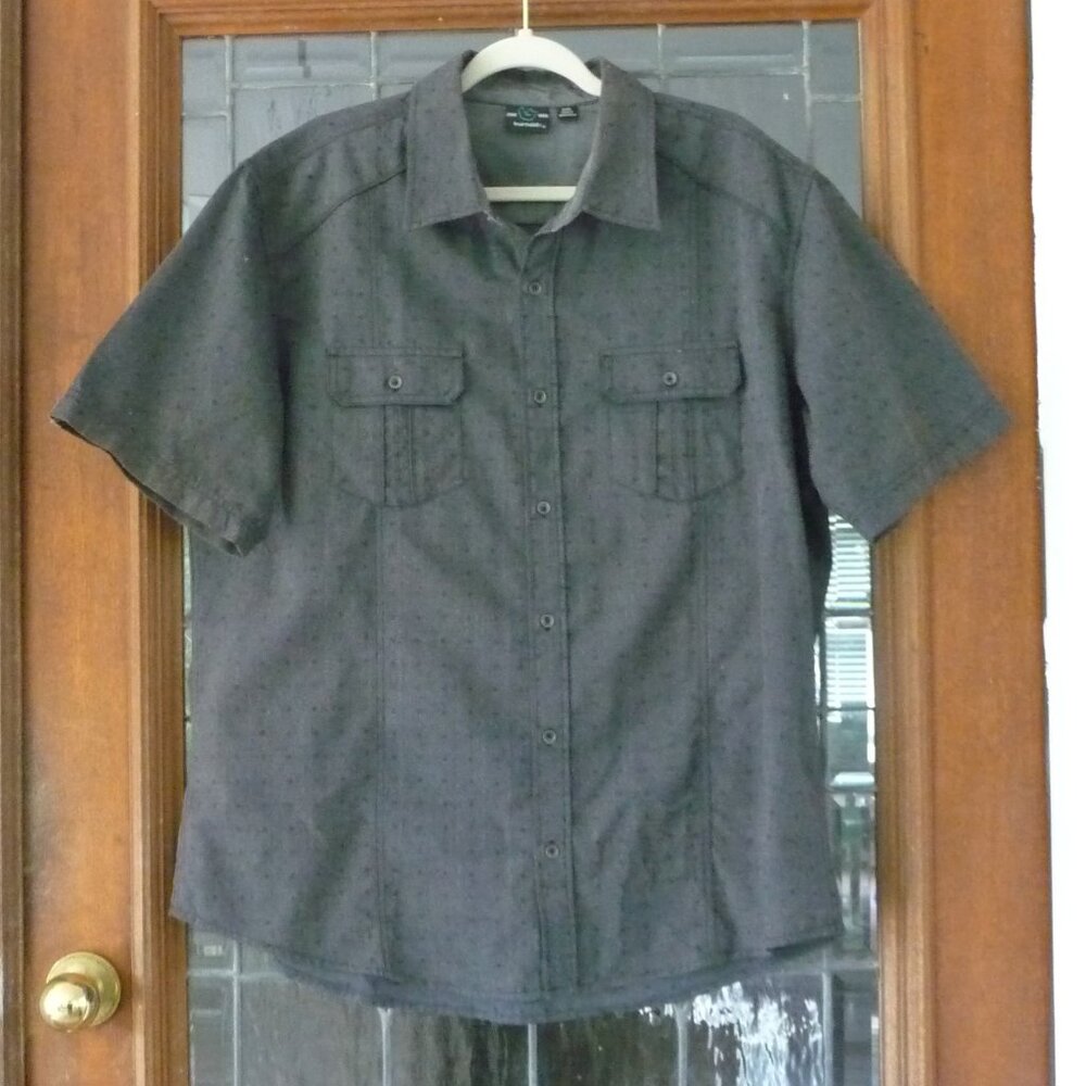 BURNSIDE SIZE XXL GRAY SHORT SLEEVE SHIRT